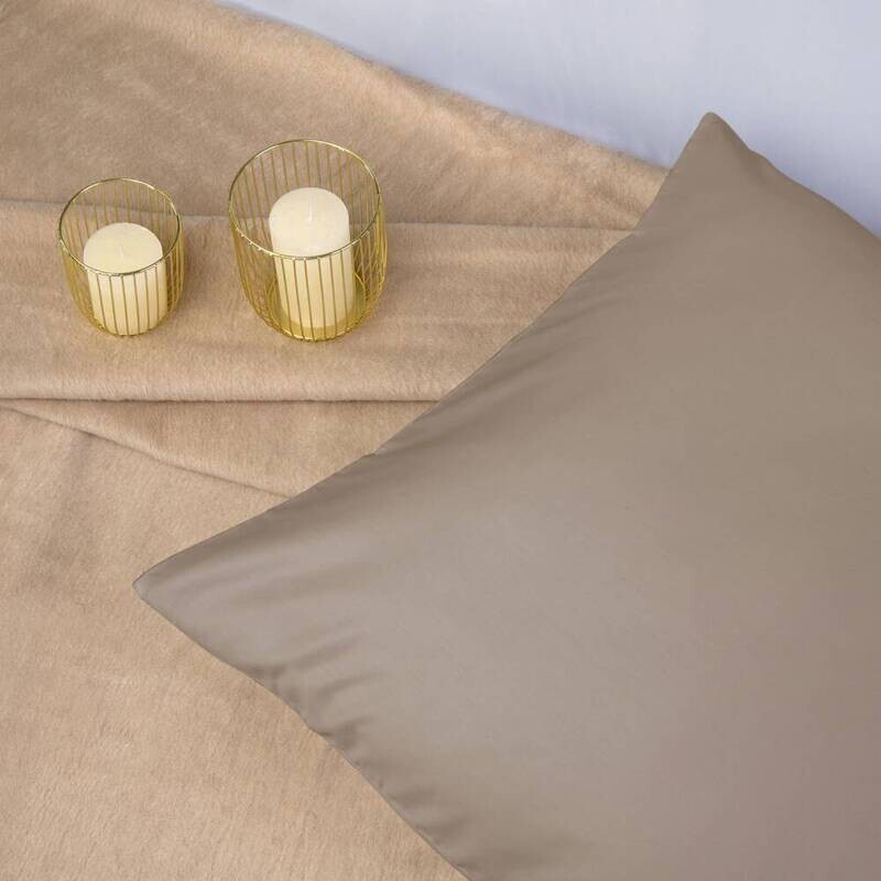 Taie d'oreiller beige fonce 70x80