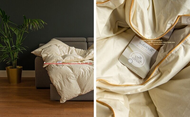 COUETTE en Duvet d'oie 180x200                                        Poids garniture 1600gr.