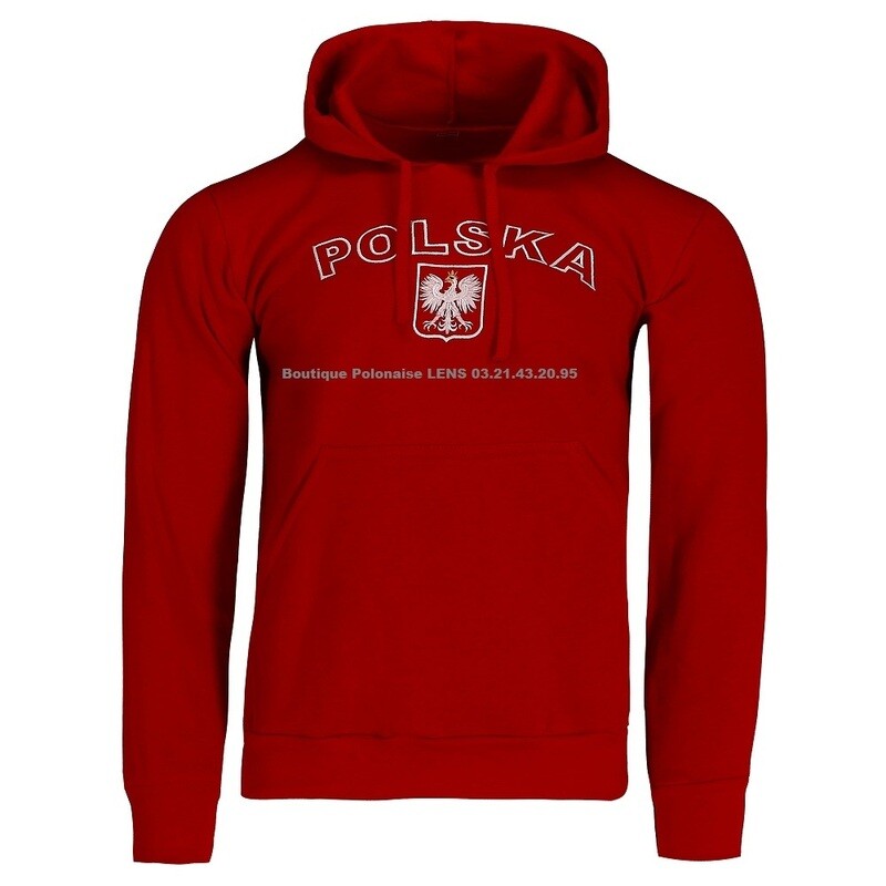 SWEAT SHIRT POLSKA Rouge capuche