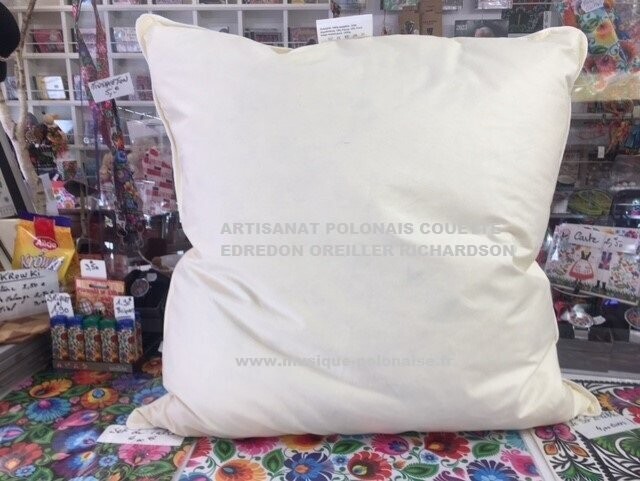 Oreiller en plumes et duvet d'oie 65X65  ferme 1300gr.