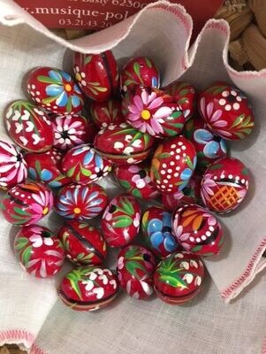 Oeuf de Pâques mini bois Rouge