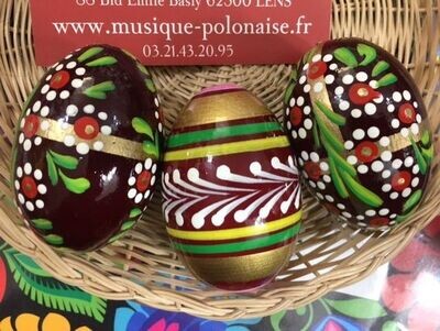 Oeuf de Pâques Pisanki de Pologne Gros Bois Oeuf de Pâques Pisanki de Pologne Gros Bois