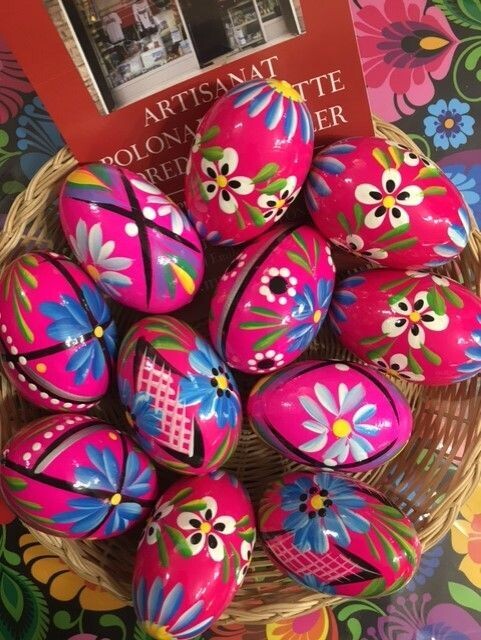 Oeuf de Pâques Bois Pologne Pisanki