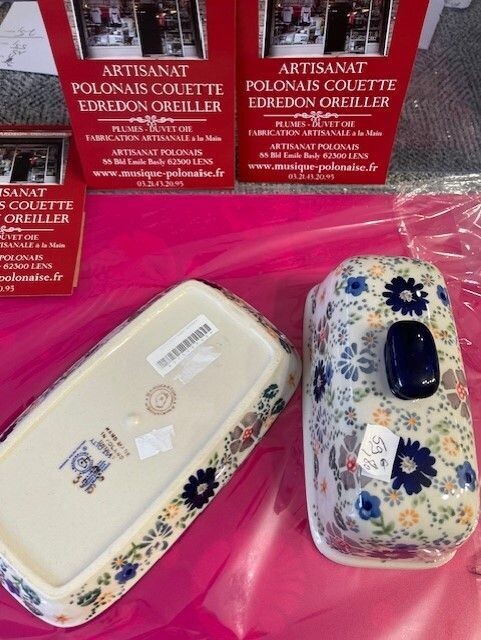 VAISSELLE BEURRIER en Porcelaine de Boleslawiec