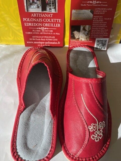 Pantoufles femme rouge 39