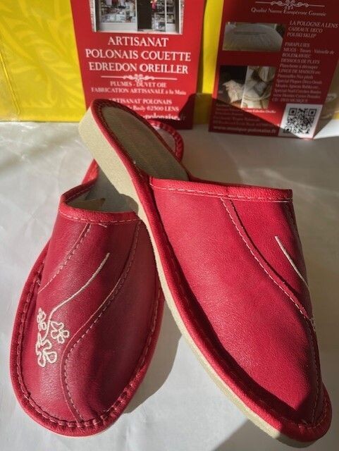 Pantoufles femme rouge 39