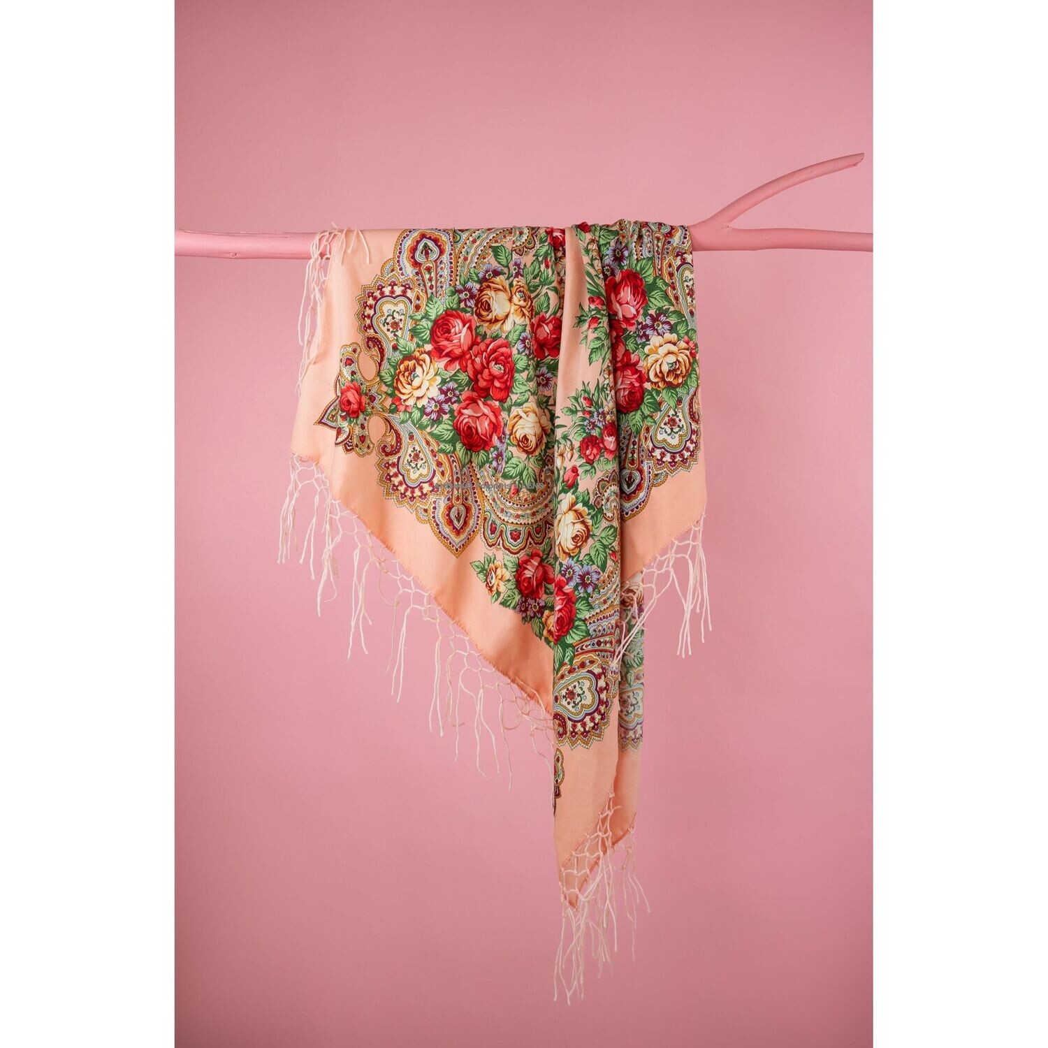 FOULARD Polonais Franges Laine