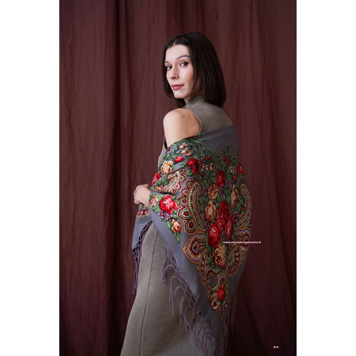 FOULARD Polonais Franges Laine