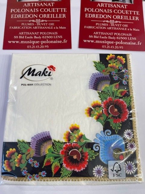 Serviettes de table folk polonais