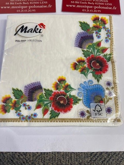 Serviettes de table folk polonais