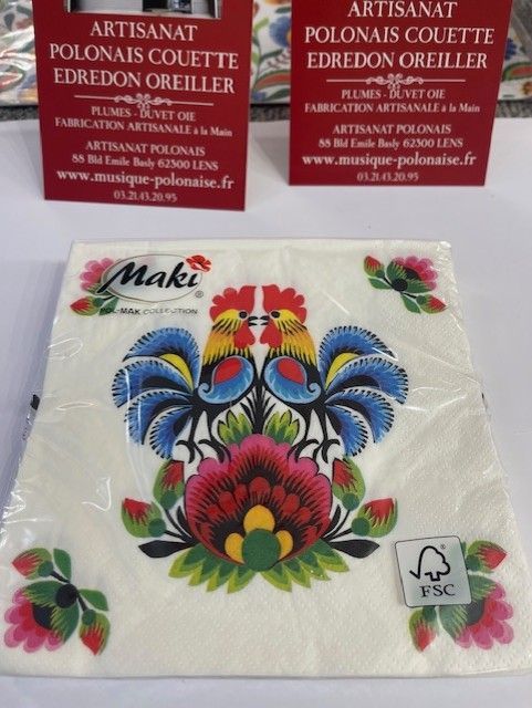 Serviettes de table folk polonais