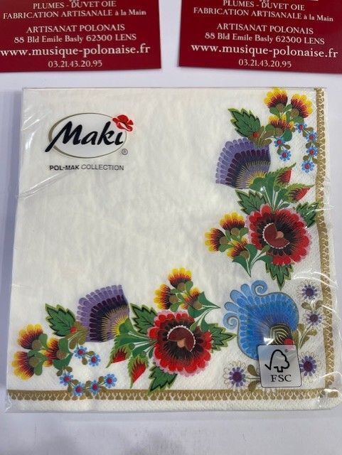 Serviettes de table folk polonais