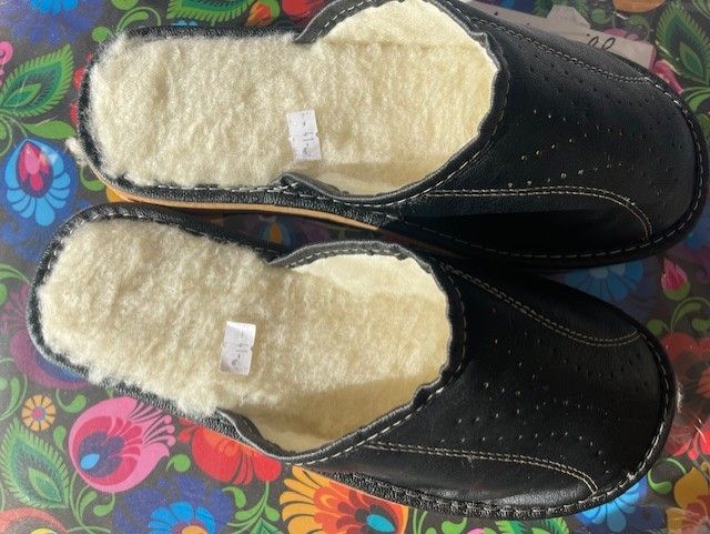 Pantoufles homme fourrée cuir