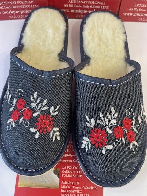 Pantoufles femme fourrées