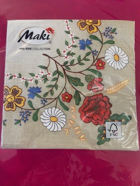 Serviettes de table folk polonais