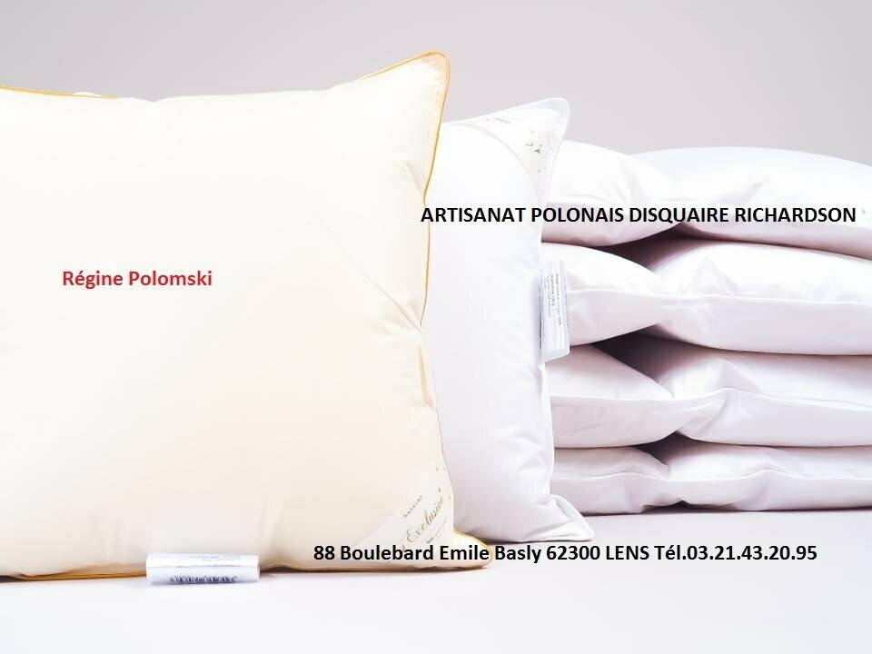 OREILLER 65 X 65 en plume et duvet d'oie 980gr.