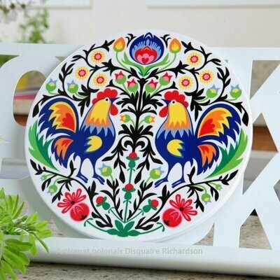 DESSOUS DE PLAT ROND coqs