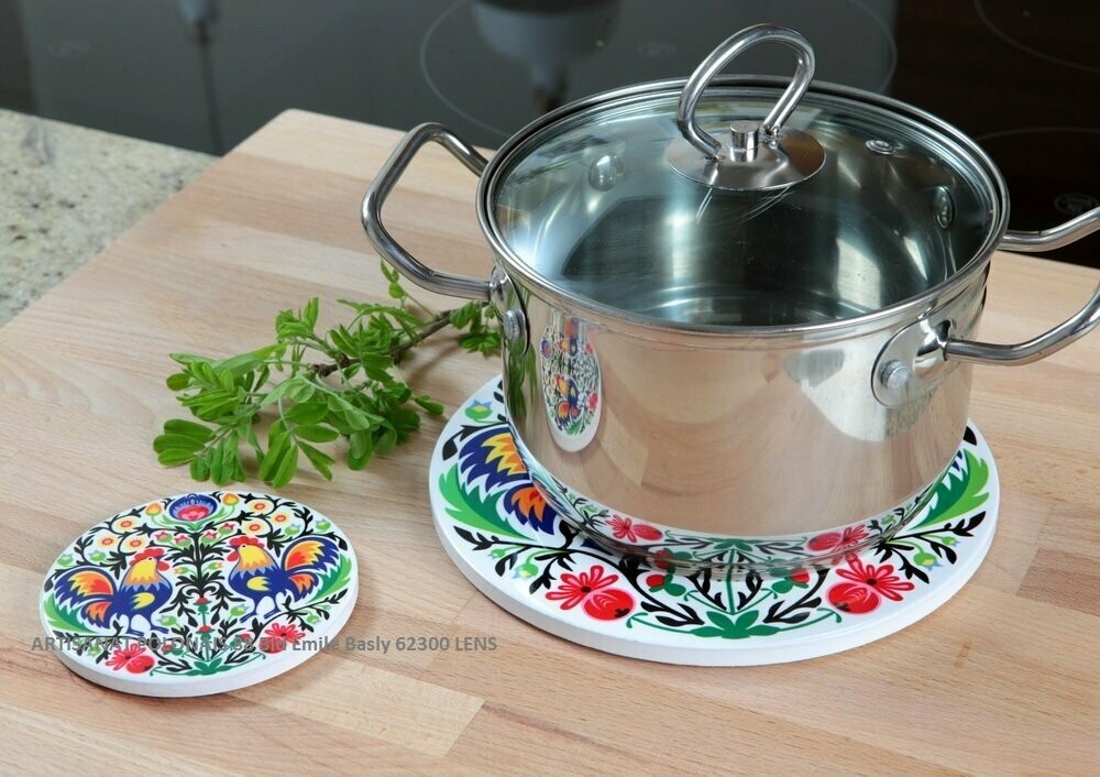 DESSOUS DE PLAT ROND coqs