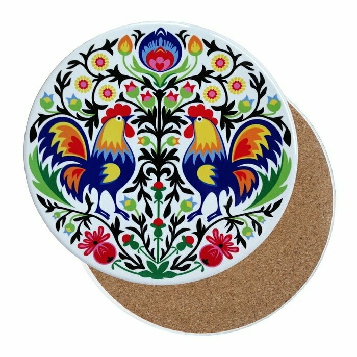 DESSOUS DE PLAT ROND coqs