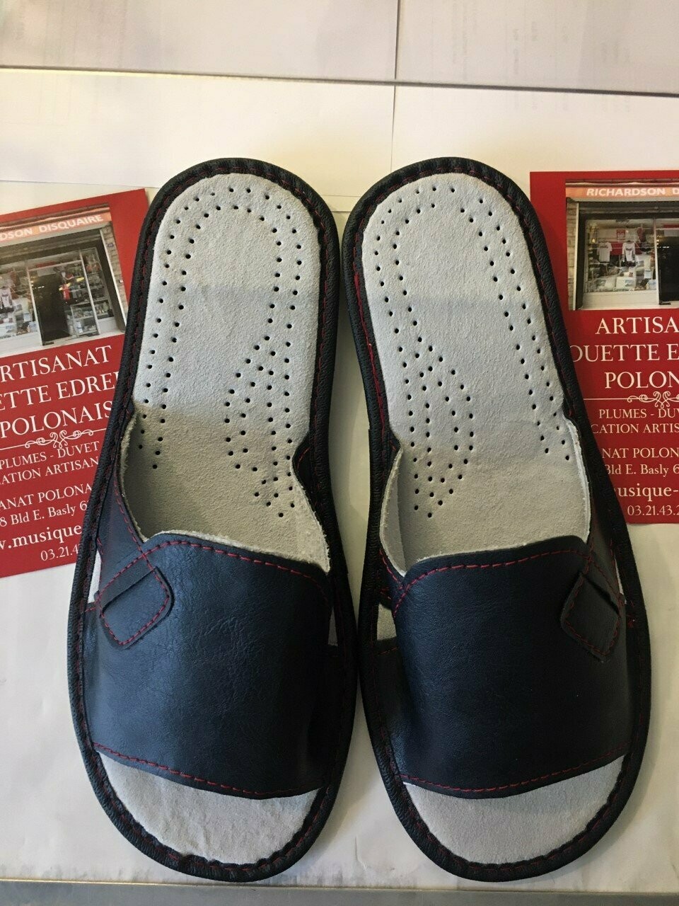 PANTOUFLES HOMME nus pieds MARINE