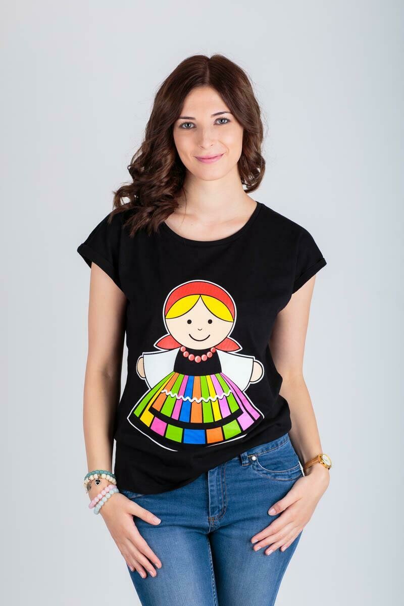 T SHIRT FEMME folk polonais POUPÉE POLONAISE
