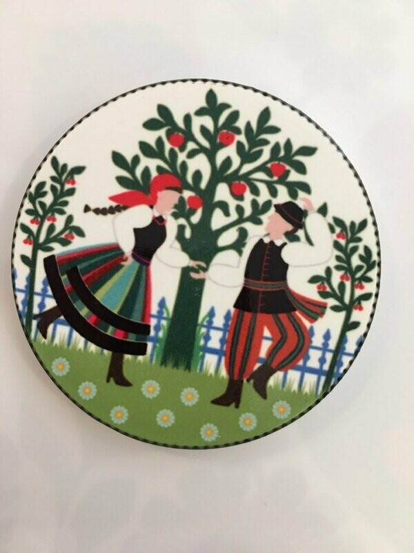 MAGNET CERAM. COUPLE DANSEURS FOLK