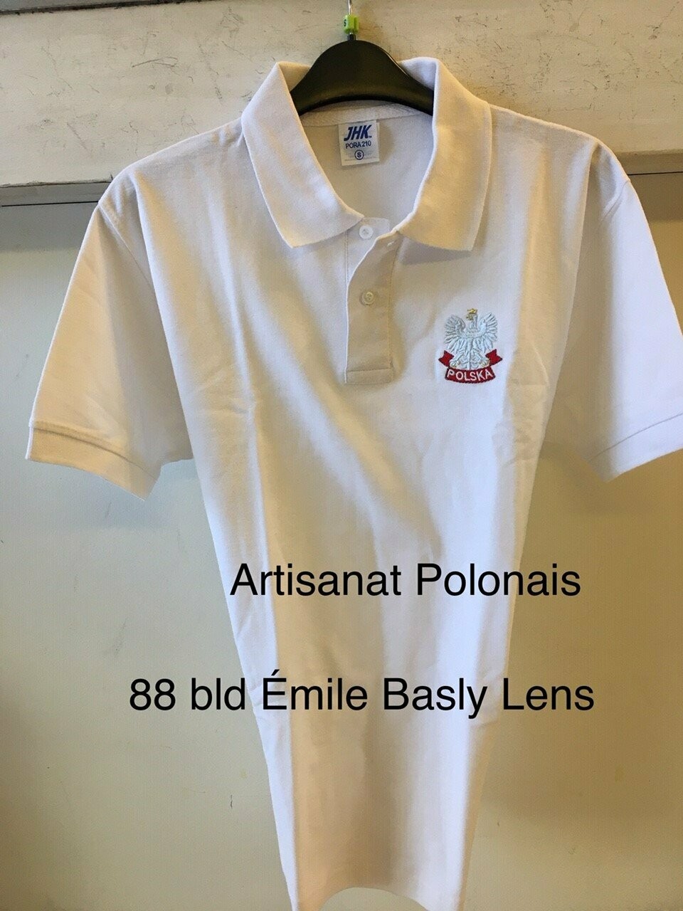 T SHIRT POLO POLSKA NOIR Brodé