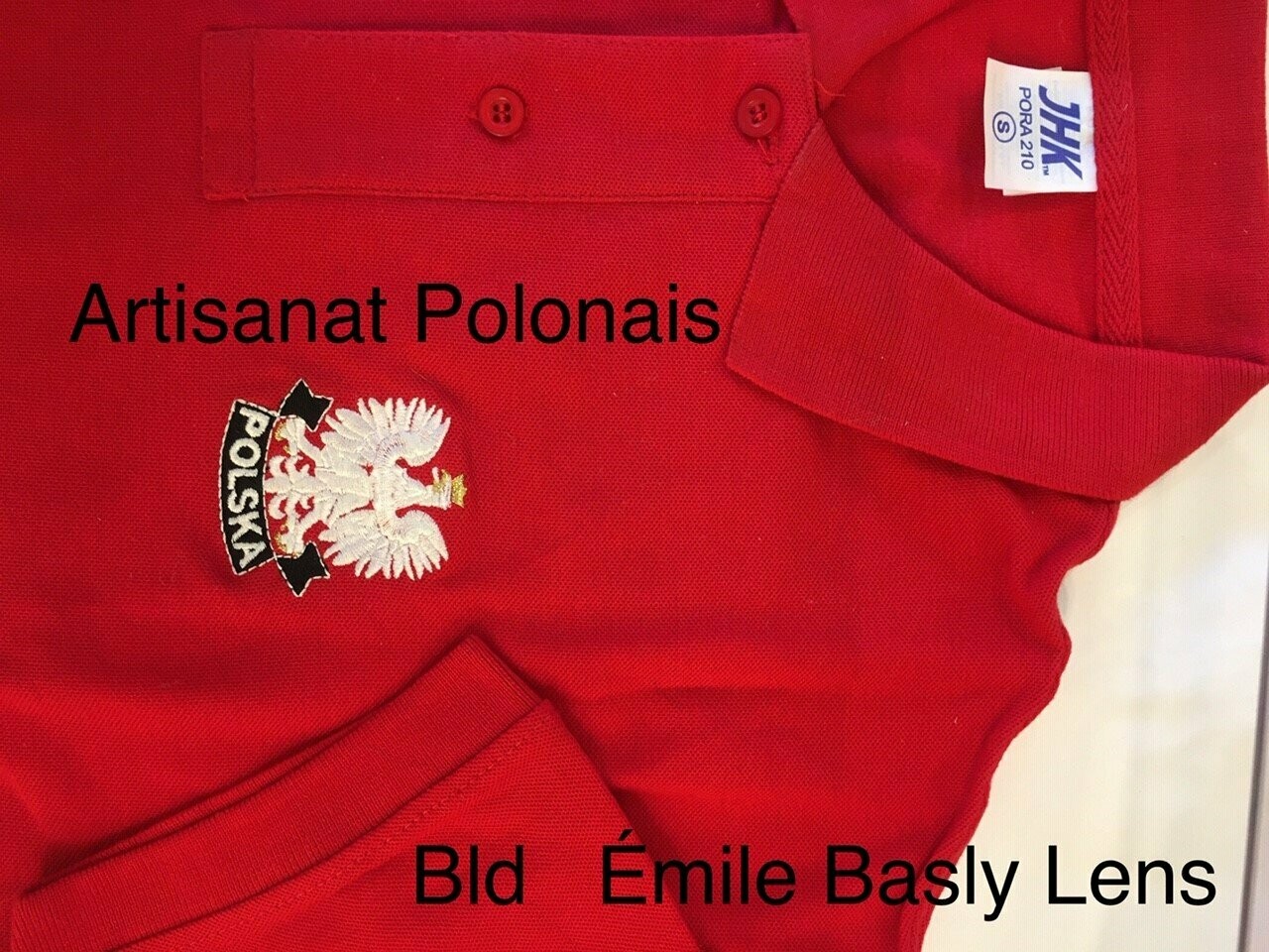 T SHIRT POLO POLSKA NOIR Brodé