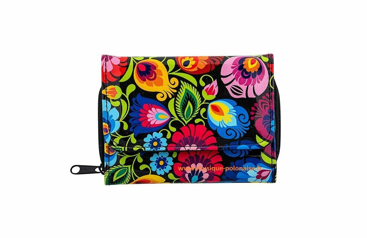 PORTE MONNAIE FOLK NOIR Porte Cartes