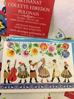 CARTE POSTALE DOUBLE FOLK POLONAIS
