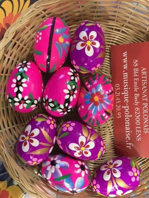 Oeuf de Pâques Pisanki moyen bois Oeuf de Pâques Pisanki moyen bois