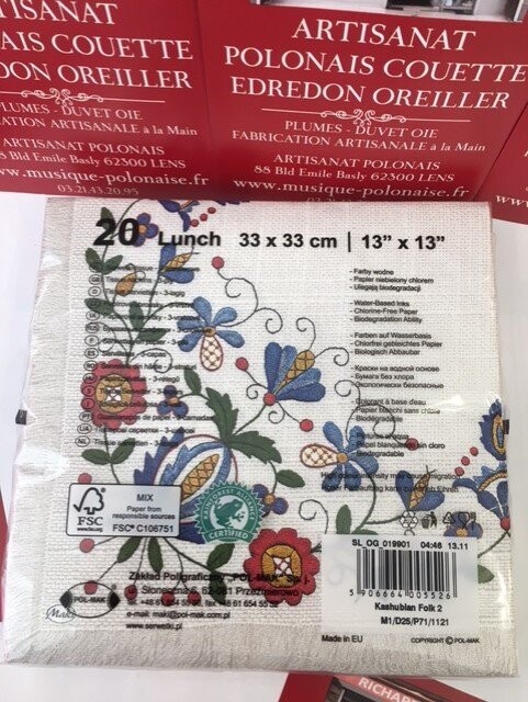 Serviettes de table folk polonais