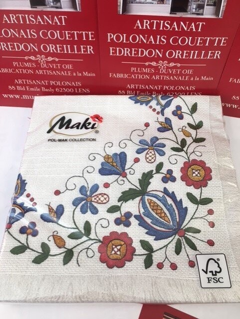 Serviettes de table folk polonais