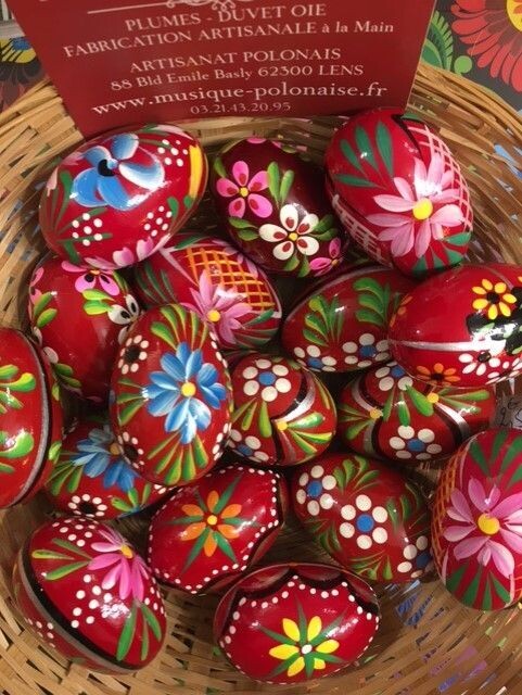 Oeuf de Pâques Bois Pologne Pisanki