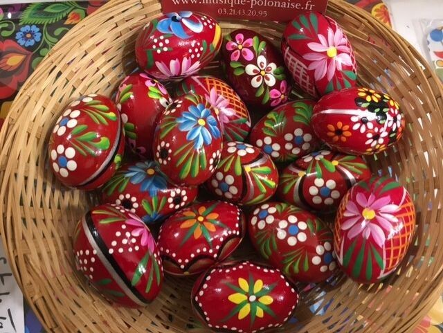 Oeuf de Pâques Bois Pologne Pisanki Oeuf de Pâques Bois Pologne Pisanki