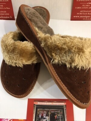 Pantoufles femme fourrées à talon Pantoufles femme fourrées à talon