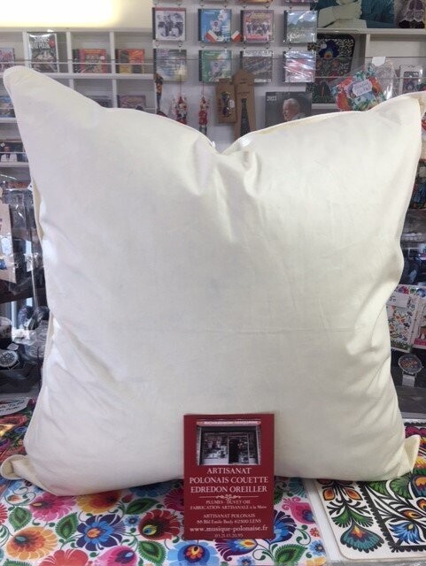 Oreiller en plumes et duvet d'oie 65X65 ferme 1300gr.