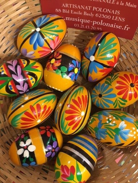 Oeuf de Pâques Bois Pologne Pisanki