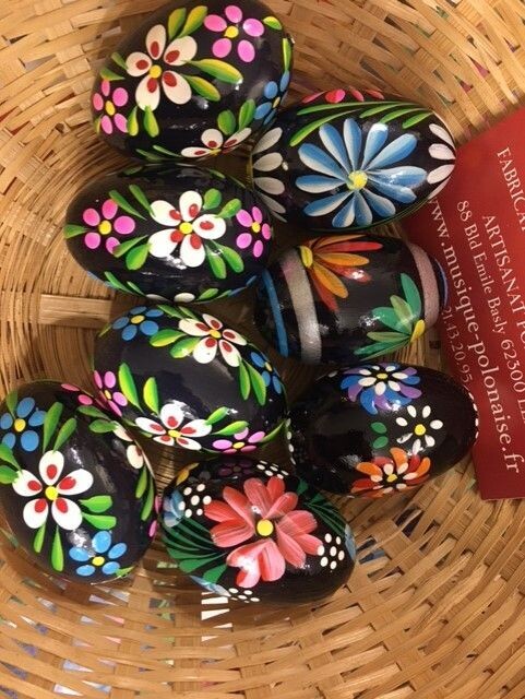 Oeuf de Pâques Bois Pologne Pisanki