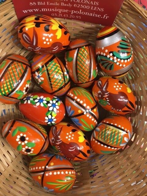 Oeuf de Pâques Bois Pologne Pisanki
