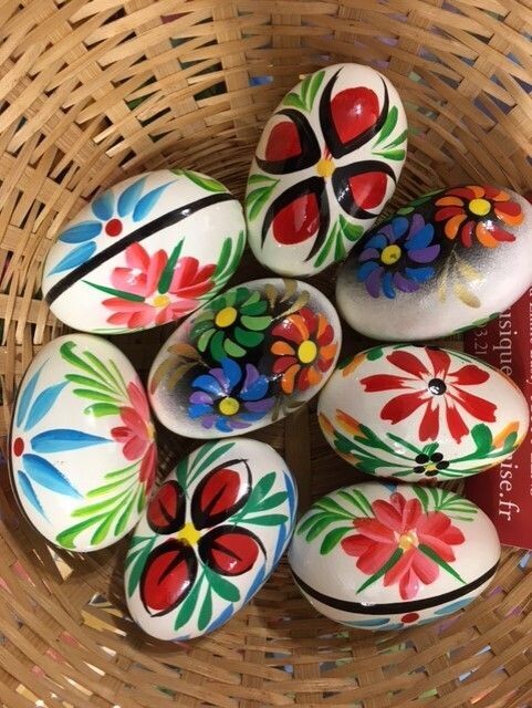 Oeuf de Pâques Bois Pologne Pisanki
