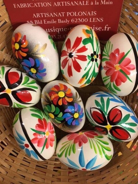Oeuf de Pâques Bois Pologne Pisanki