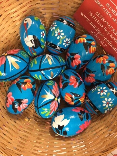 Oeuf de Pâques Bois Pologne Pisanki