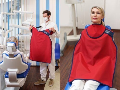 REGO Röntgenschürze - Standard-Dentalschürze mit Schilddrüsenschutz als Set für  Patientenschutz