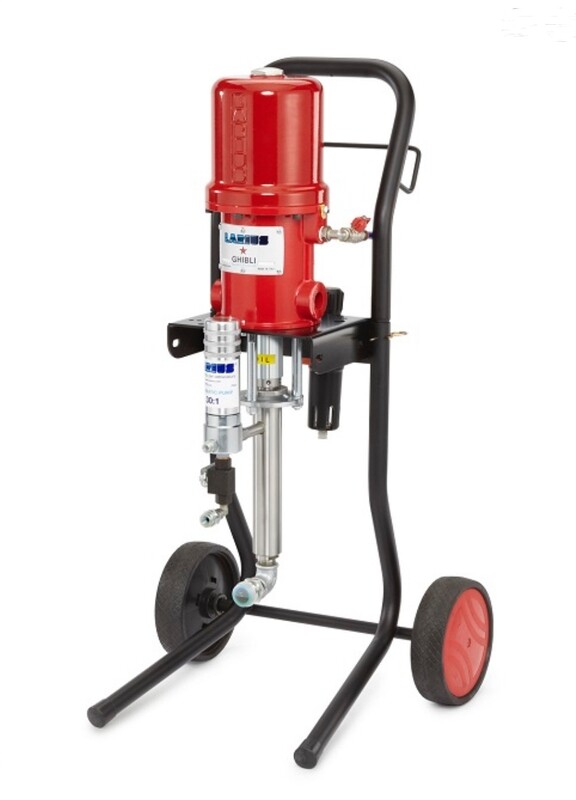 POMPA AIRLESS LARIUS GHIBLI 30:1 SU CARRELLO CON TUBAZIONI