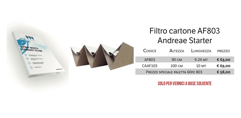 FILTRO PIEGHEVOLE ANDREAE AF803 H90 CM.