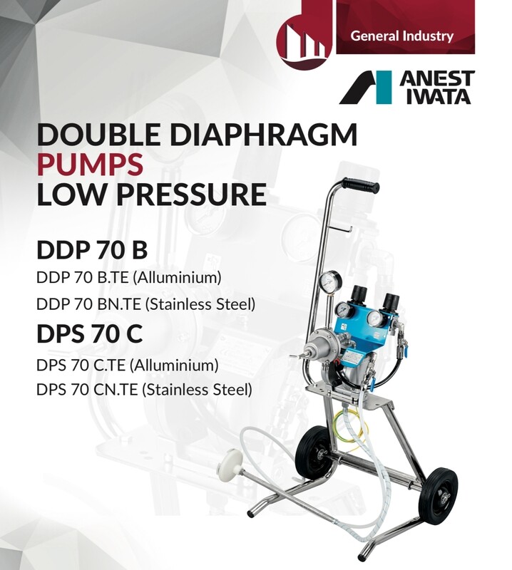 ANEST IWATA POMPA DOPPIA MEMBRANA DPS 70 VERS. ALLUMINIO + TUBO E PISTOLA W71 OMAGGIO