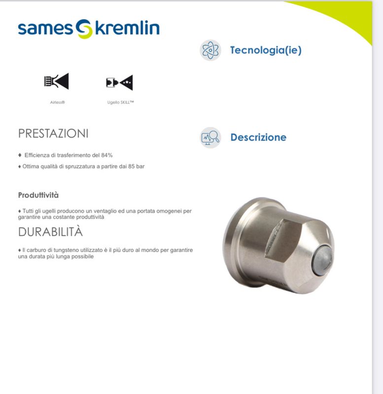 SAMES KREMLIN UGELLO AIRLESS SKILL TIP PREATOMIZZATO