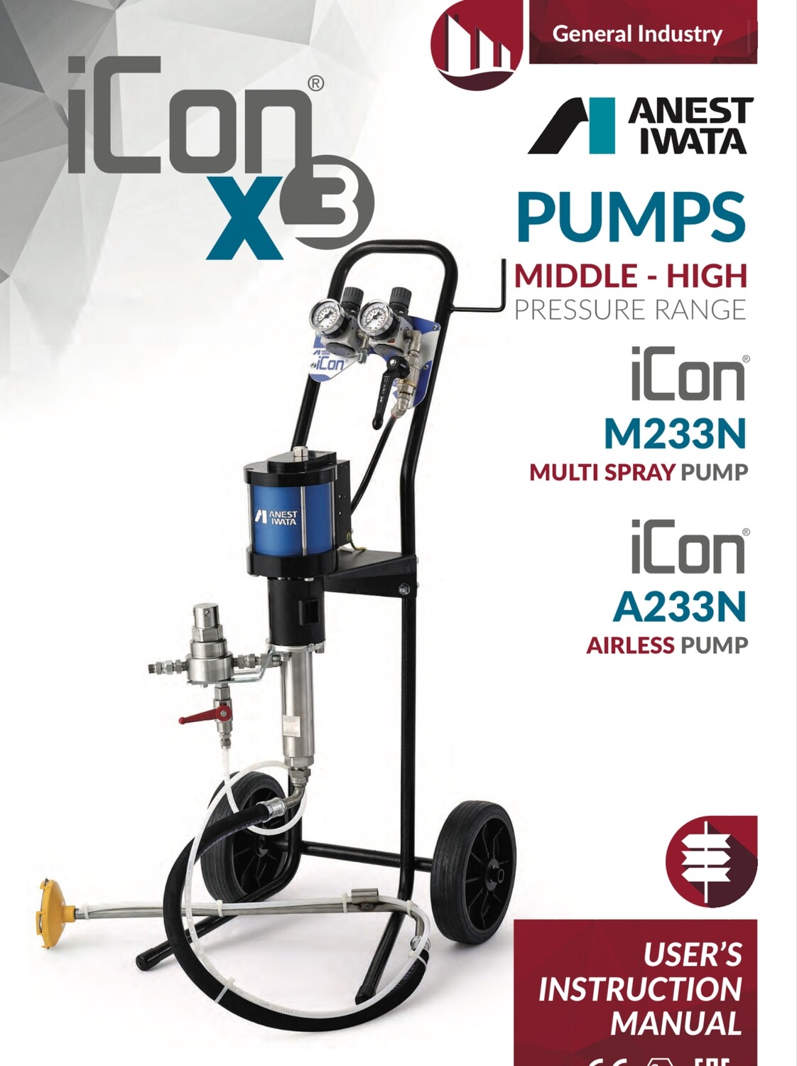 ANEST IWATA POMPA AIRMIX ICON  X3 INOX 30:1