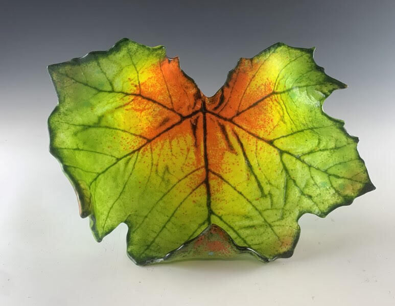 Cast Glass Sycamore Leaf  - Medium
